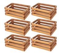 Cajas decorativas de madera tintada 23,5x15x9,5 cm - Pack de 6 o 12 unidades para organización hogar, jardín y diseño nórdico/vintage