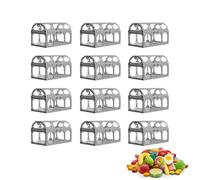 Cajas del tesoro 12 cajas de chocolates - Mini cofre pirata hueco de preferencia de boda, cajas de almacenamiento para dulces, decoración boda, Navidad, fiesta de cumpleaños | Multipropósito O