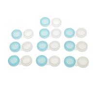 Cajas dobles para lentes de contacto Contenedor portátil para viajes exteriores, transparente, paquete de 10 (azul)