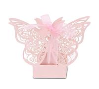 Cajas Elegantes de la Boda de Mariposa White 100pcs? Sugar Perfecta, Dulces o Portavasos para Cumpleaños, Duchas Nupciales y Bodas Decoración (#3)