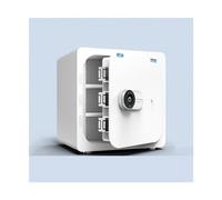 Cajas fuertes Safe Home Caja de seguridad antirrobo totalmente acero con código archivo oficina, invisible, pequeña, 45 cm(Blanco,Fingerprint+Password)