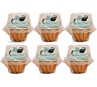 Cajas individuales para cupcakes, contenedor individual para cupcakes, caja de soporte para cupcakes de un solo compartimento, apilable, cúpula profunda, plástico transparente, sin BPA (25 piezas)
