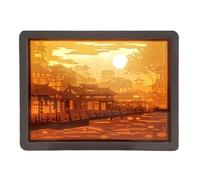 Cajas luz 3D en Capas Arte Decorativo Multifuncional 3D de Sombras | Luz Decorativa Sombra para Salón Dormitorio Escritorio Luz Decorativa de Acento Cálida