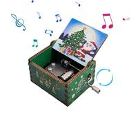 Cajas musicales para niños - Caja de música con manivela para decoración de escritorio, adorable caja de música navideña | Gran decoración de cajas de música con elementos navideños para el día de San