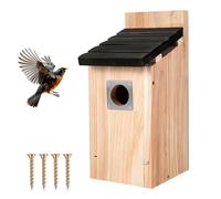 Cajas nido para pájaros, pajarera para colgar de madera de pino, resistente a la intemperie y duradera, comedero para pájaros silvestres, estable nido para jardín, balcón, tetas, gorriones y otros
