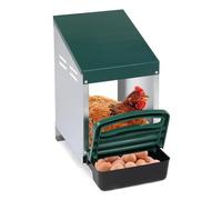 Cajas nido para pollos, cajas para poner huevos con bandejas extraíbles y colección de huevos desplegables, opciones de montaje en pared de metal para gallinas, diseño duradero