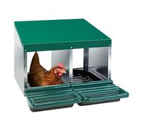 Cajas nido para pollos, cajas para poner huevos con bandejas extraíbles y colección de huevos desplegables, opciones de montaje en pared de metal para gallinas, diseño duradero