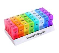 Cajas Organizadoras De PíLdoras Semanales Mensuales-AM/PM Todos DíAs, 31 DíAs 32 Compartimentos Vitaminas Medicaiton Recordatorio De Medicamentos