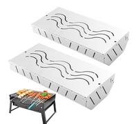 Cajas para ahumar para barbacoa, 2 cajas de ahumar de acero inoxidable con tapa abatible. Mejora el sabor de la barbacoa para los entusiastas de la barbacoa con accesorios de barbacoa