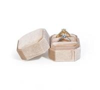Cajas Para Alianzas Caja Para Anillos Boda Caja Para Joyas Caja Anillo Compromiso Para Boda, Propuesta,Compromiso(Type 1-beige)