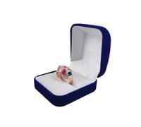 Cajas Para Anillos De Boda Caja De Baratija Terciopelo, Anillo, Organizador Joyas, Anillos Dobles, Regalo Boda para la Ceremonia(Single Blue 2)