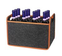 Cajas para botellas de vino, bolsas de protección de viaje para botellas de vino, caja de almacenamiento de 12 líquidos, con divisor, botella de licores con asa cómoda, bloque de vino portátil para
