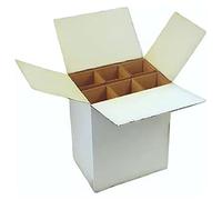 Cajas para Botellas - Pack de 5 Cajas con Separadores para 6 Botellas - Embalaje Seguro y Cartón Resistente para Transporte, Almacenamiento y Envíos (25,5 x 18 x 30,5 cm)