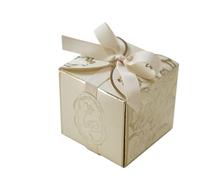 Cajas para Chuches 10/20/50PCS Original Wedding Candy Box Bronzing Craft Candy Box With Ribbon Party Celebration Birthday Party Supplies(Style 1,20PCS_7X7X7CM)
