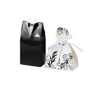 Cajas para chuches 20/30 Uds Caja De Dulces For Novia Y Novio Caja De Regalos Y Recuerdos De Boda Bolsas Dulces Con Cinta Decoración De Boda Recuerdos Decoración De Fiesta(Style 3,15 Bride 15 Groom)