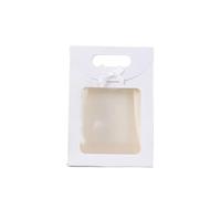 Cajas para Chuches 5/10/20pcs Transparent Window Kraft Paper Bags For Wedding Birthday Party Candy Packaging Box Baking Takeaway Bag(White,20PCS_12X6X16CM)