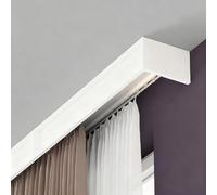 Cajas para Cortinas y Cenefa Decorativa - Cubre Rieles con Montaje en Techo - Ideal para Rieles Simples y Dobles - Diseño Blanco Resistente para Sala, Dormitorio(Double,290cm/114.2in/9.5ft)