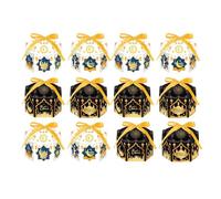 Cajas Para Galletas Navideñas: Soportes Para Dulces De Panadería De 6,89 Pulgadas, Juego De Empaque De Papel Para Dulces, Colección De Cajas De Comida Hexagonales Estilo Hogareño, Suministro Para Pres