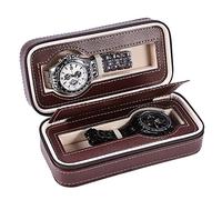 Cajas para Relojes, Bolsa de almacenamiento de reloj, 2 Grids Caja de exhibición del reloj con cremallera portátil para viajes y almacenamiento