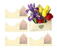 Cajas para sobres de ramo de floristas - 5 piezas en forma de bolso para plegar, para cumpleaños, boda, compromiso, día de San Valentín, día de la madre, graduación, par