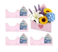 Cajas para sobres de ramo de floristas - 5 piezas en forma de bolso para plegar, para el día de San Valentín, para el día de la madre, boda, compromiso, día de San Valentín, cumpleaños y graduación