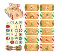 Cajas pequeñas de Navidad, almohada de papel kraft, caja de joyería para caramelos, regalos de fiesta de Navidad, suministros de decoración de fiestas, embalaje de dulces