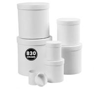 Cajas redondas, redondas, D: 7+9+12+14,5+17+19,5+22 cm, H: 7,5+10,2+12,7+15,2+17,7+20,2+22,7 cm, blanco, 7pcs