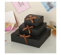 Cajas Regalo Carton 10 Uds. Caja de embalaje regalo papel Kraft DIY, cajas dulces Chocolate for Navidad y Halloween, caja pastel Luna, decoración for eventos boda fiestas(Black-01,17x17x5cm)