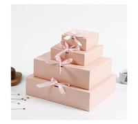 Cajas Regalo Carton 10 Uds. Caja de embalaje regalo papel Kraft DIY, cajas dulces Chocolate for Navidad y Halloween, caja pastel Luna, decoración for eventos boda fiestas(Pink,17x17x5cm)