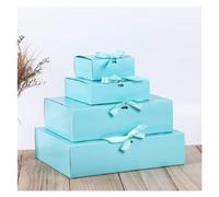 Cajas Regalo Carton 10 Uds. Caja de embalaje regalo papel Kraft DIY, cajas dulces Chocolate for Navidad y Halloween, caja pastel Luna, decoración for eventos boda fiestas(Blue,17x17x5cm)