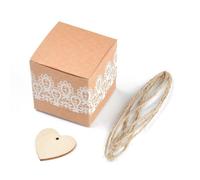 Cajas Regalo Carton Cajas de Regalo Kraft 20/50/100 Uds. Caja regalo dulces papel creativa personalizada suministros Navidad for fiesta cumpleaños y bodas bolsa(Custom made,100Pcs)