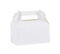 Cajas regalo, paquete de 25 cajas de papel kraft plegables blancas de 6.3 x 3.5 x 3.2 pulgadas, cajas de cupcakes fáciles de montar para bodas, fiestas de cumpleaños, Navidad (con bandeja de papel)