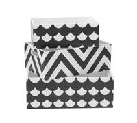 Cajas set de 3 mdf blanco y negro 15x40x28/13x35x23/11x30x18cm