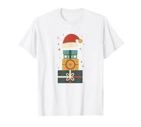 Cajas Sorpresa navideñas apiladas con Sombrero de Papá Noel Camiseta