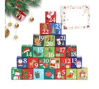 Cajas Vacías Navideñas,Decoración Invernal,Caja De Cuenta Atrás Vacía Para Llenar | Para Fiesta Papel Juguetes Pequeños Caramelos Fondant Lápiz Labial Joyería