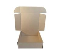 Cajeando - Pack de 10 Cajas de Cartón Automontables 45,7 x 45,5 x 14,5 cm Para Envíos y Mudanzas Color Marrón y Microcanal Fabricadas en España