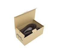 Cajeando - Pack de 10 Cajas de Cartón Automontables para Zapatos 24,5 x 14 x 10 cm Zapatero Apilable y Ordenación de Sneakers o Zapatillas Guarda Zapatos Color Marrón