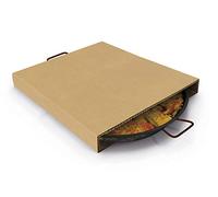 Cajeando - Pack de 10 Cajas de Cartón para Paellas Box Away 47 x 5 x 47 cm Caja para Llevar Paellero con Asas Por Arriba