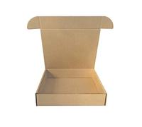 Cajeando - Pack de 20 Cajas de Cartón Automontables 39 x 34 x 8,5 cm Para Envíos y Mudanzas Color Marrón y Microcanal Fabricadas en España