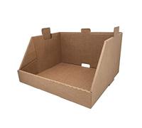 Cajeando - Pack de 20 Cajas de Cartón Expositor Apilable 43,7 x 38,5 x 24,5 cm Canal Simple y Color Marrón Almacenaje y Embalaje Estantería Cocina o Baño Fabricadas en España