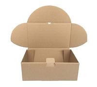 Cajeando - Pack de 50 Cajas de Cartón Automontables 35,5 x 22 x 13 cm Para Envíos y Mudanzas Color Marrón y Microcanal Fabricadas en España