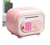 Cajero automático, Fuerte para niños, Tarro de contraseñas Digitales, escáner, Herramienta electrónica de Aprendizaje de finanzas, Decorativo para habitación, Paquete electrónico Rosa para