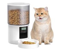 Cajero Automático Gato: Máquina de Comida para Gatos con Temporizador - Comedero con Alimentador Automático - Dispensador de Comida Seca Automático para Gatos y Perros 4L Blanco