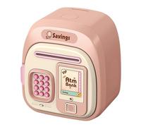 Cajero automático para niños - Banco electrónico de dinero real | Hucha de contraseña segura | Contador de monedas grande, Billetes de aprendizaje Junior Economy Box