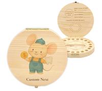 Cajita Dientes Ratoncito Perez,Personalizable con el nombre del niño, Decorada con un Adorable Diseño de Ratoncito con Dientes,Caja Dientes de Leche Niña Niño,Acumulación de Dientes (Departamento)
