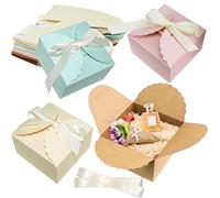 Cajitas Regalo 40Pz Cajas de regalo Colores Pastel con Cinta 9 x 9 x 5 cm Regalos Cajas Para el Presente del Banquete De Boda Embalaje Favor Regalo Dulces, Marrón
