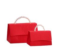 Cajitas Regalo Pequeñas 10 mini cajas de boda con diseño floral impreso y asas perla simulada, elegantes(Red,S)