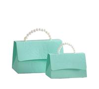 Cajitas Regalo Pequeñas 10 mini cajas de boda con diseño floral impreso y asas perla simulada, elegantes(Light Green,S)