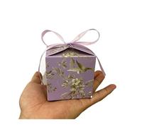 Cajitas Regalo Pequeñas Caja cuadrada for boda con lazo de flores retro, exquisita caja embalaje for dulces for fiesta cumpleaños, suministros decoración(Color6,20pcs)