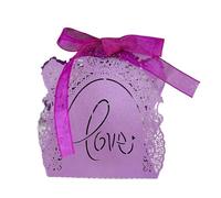 Cajitas Regalo Pequeñas Caja de 50 caramelos chocolate con forma rosa hueca, bonita y romántica caja regalo for boda cinta for fiesta cumpleaños(Dark Purple)